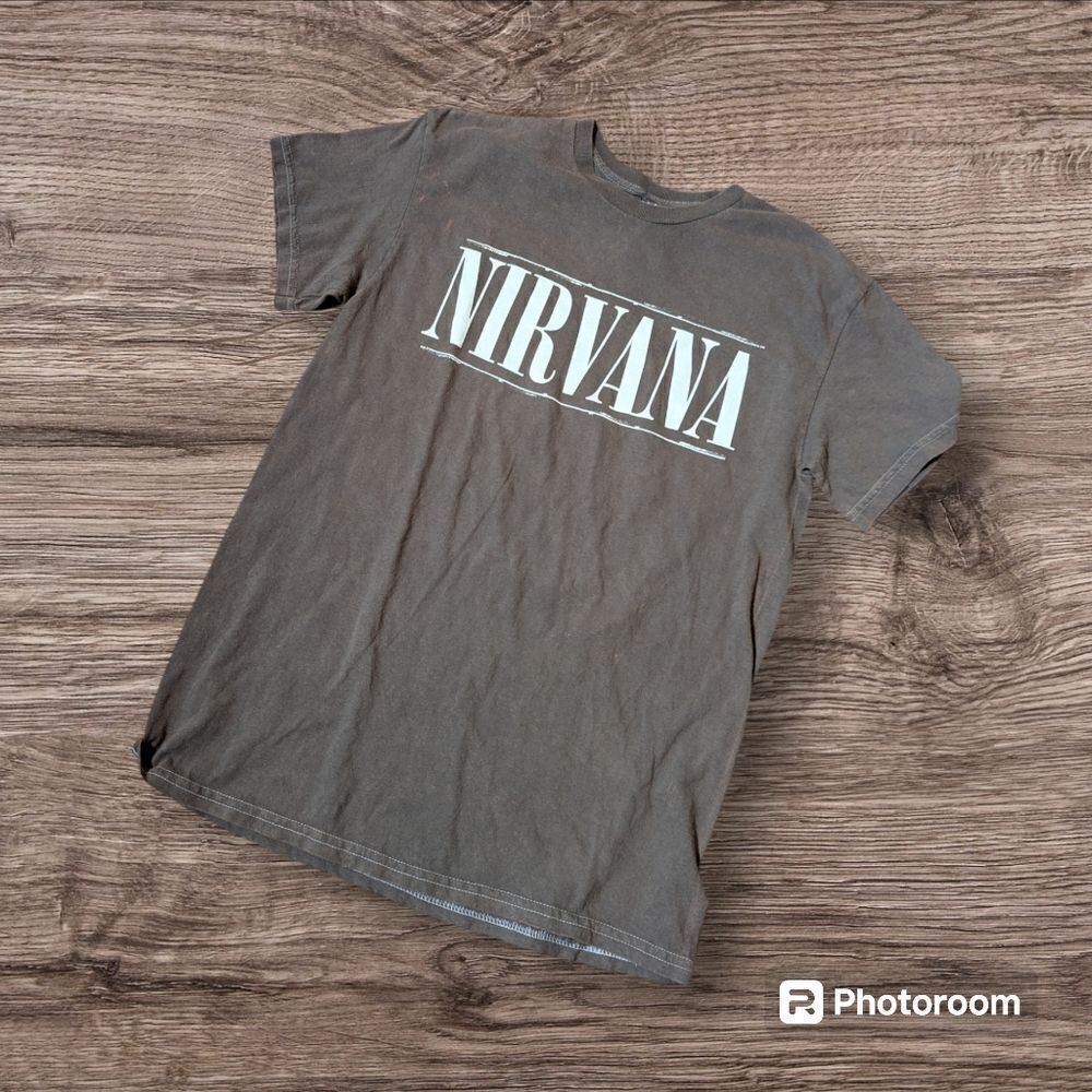 Nirvana Brown Logo Face Tee NWT